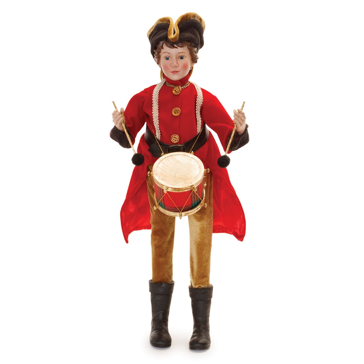Melrose Vintage Drummer Boy Christmas Figurine - 18.5" - Red and Gold